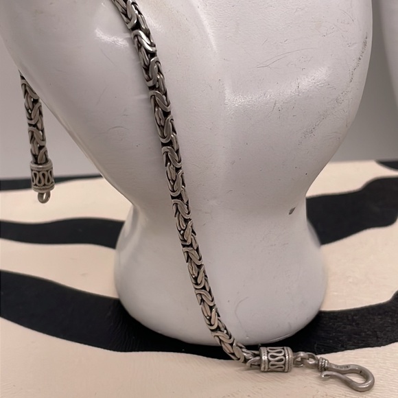 Byzantine S/S Bracelet. Vintage Sterling Silver Woven Chain Bali Bracelet EUC - Picture 2 of 7